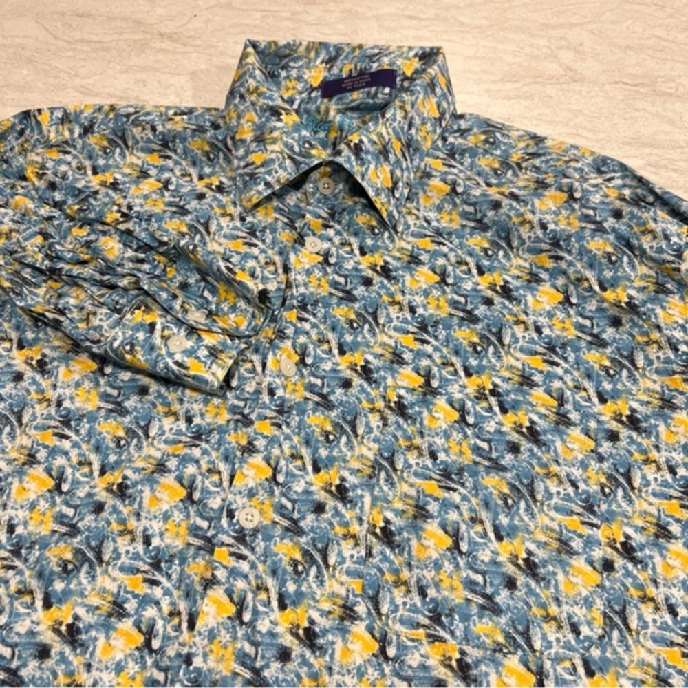 Alan Flusser Men's Long Sleeve Geometric Print -‎ XL